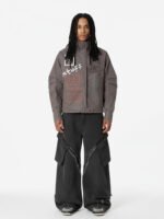 Retro Washed Distressed Deconstructed Patchwork Barrel Jeans - Image 2