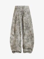 Street Leopard Camouflage Pleated Barrel Jeans - Image 2