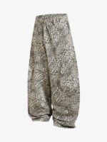 Street Leopard Camouflage Pleated Barrel Jeans - Image 3