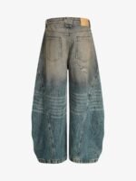 Vintage Mud-Dyed Distressed Barrel Jeans - Image 2