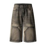 Vintage Patchwork Raw Edge Cropped Jort