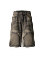 Vintage Patchwork Raw Edge Cropped Jort