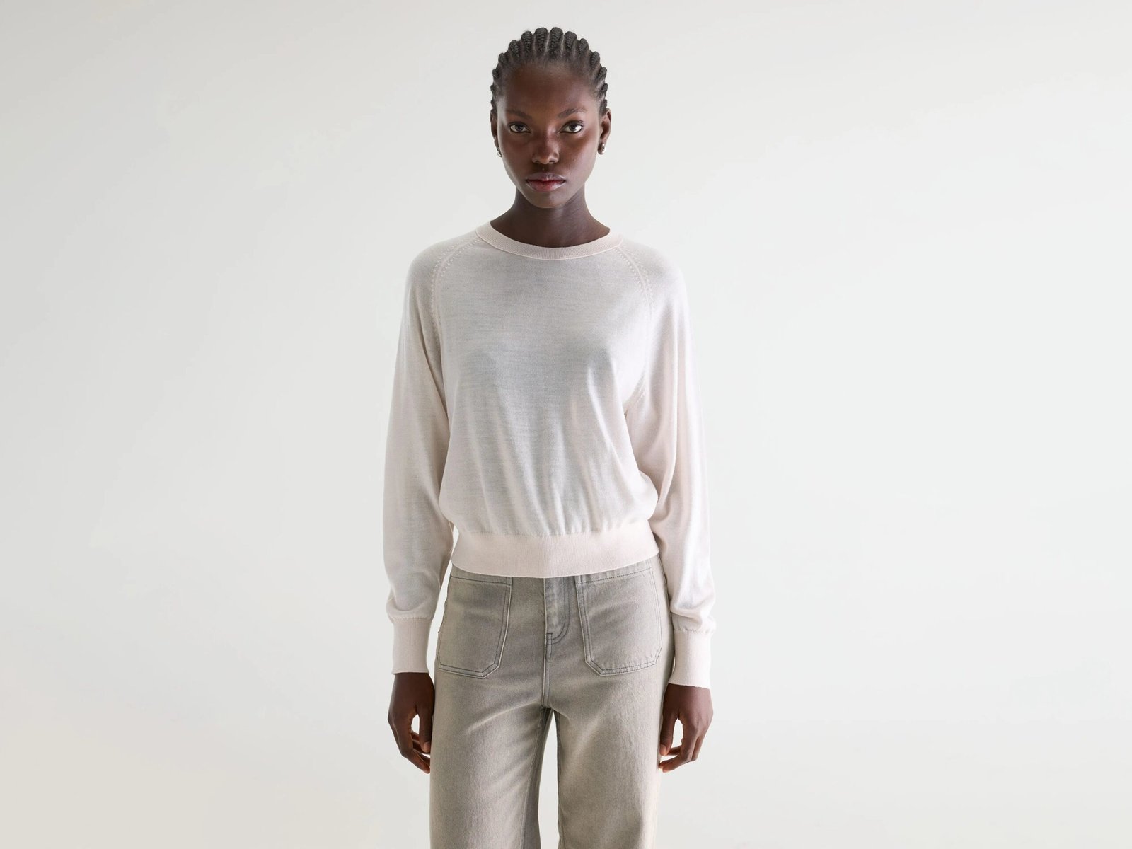 BW25190620K1605U-011_1.jpg Delen classic crewneck sweater (252 / W / IVORY) - Image 1