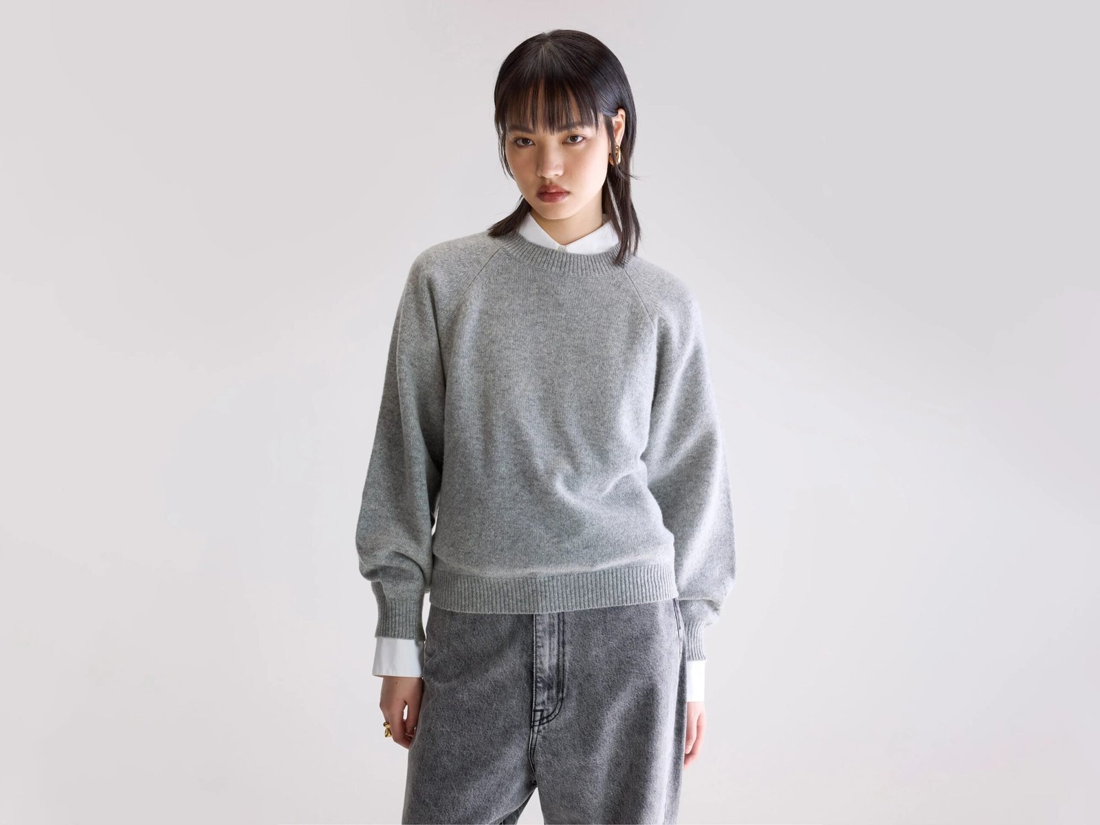 BW25290220K1584U-008_1_3b57d032-9027-4424-afd4-e4bfa2eeae05.jpg Ameka Crewneck Sweater (252 / W / H. GREY) - Image 1
