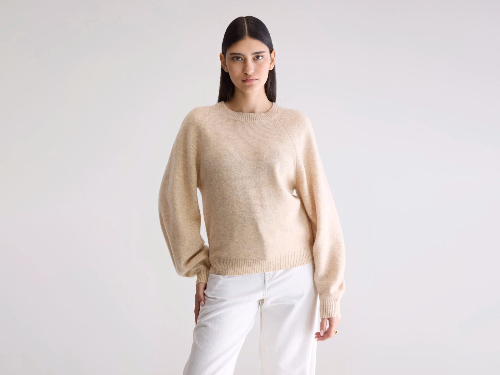 BW25290220K1584U-643_1_b5266974-b43f-4b9a-9ba2-6680d6e8eb66.jpg Ameka Crewneck Sweater (252 / W / BEIGE MELANGE) - Image 1