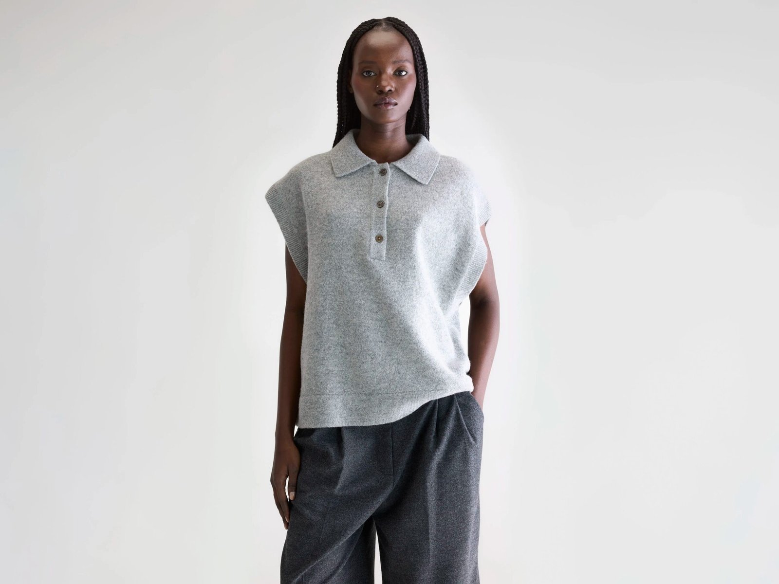 BW25290320K1584U-008_1_5cf1f202-366e-4978-90b8-3ceb4a08f71c.jpg Ameson sleeveless sweater (252 / W / H. GREY) - Image 1