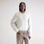Asedi zip-up cardigan (252 / W / OYSTER)