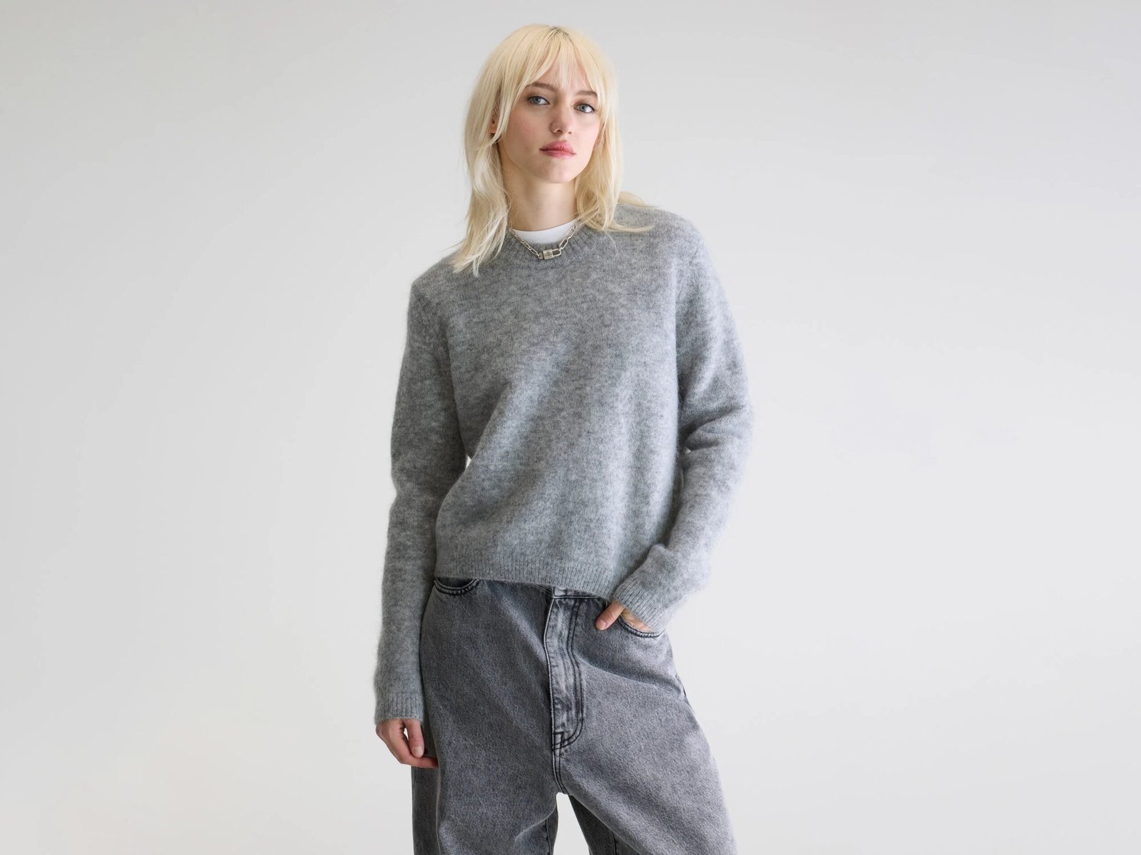 BW25291120K1643C-008_1.jpg Auron slim sweater (252 / W / H. GREY) - Image 1
