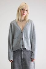 Gakkin boxy cardigan (252 / W / LIGHT GREY) - Image 2