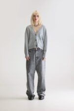 Gakkin boxy cardigan (252 / W / LIGHT GREY) - Image 3