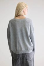 Gakkin boxy cardigan (252 / W / LIGHT GREY) - Image 4