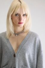 Gakkin boxy cardigan (252 / W / LIGHT GREY) - Image 5