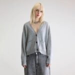 Gakkin boxy cardigan (252 / W / LIGHT GREY)
