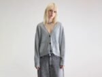 Gakkin boxy cardigan (252 / W / LIGHT GREY)