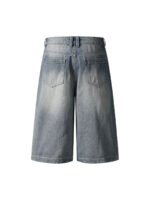 Vintage Patchwork Raw Edge Cropped Jort - Image 3