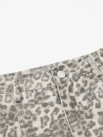 Street Leopard Camouflage Pleated Barrel Jeans - Image 4