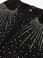 Retro Denim Full Rhinestone Design Baggy Jeans - Image 4