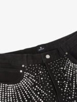 Retro Denim Full Rhinestone Design Baggy Jeans - Image 3