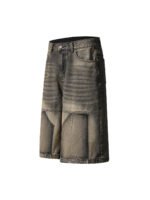 Vintage Patchwork Raw Edge Cropped Jort - Image 4