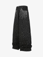 Retro Denim Full Rhinestone Design Baggy Jeans