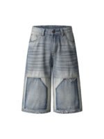 Vintage Patchwork Raw Edge Cropped Jort - Image 2
