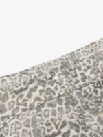 Street Leopard Camouflage Pleated Barrel Jeans - Image 5
