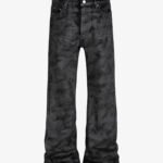 Retro Hand-Brushed Glitter Flare Jeans