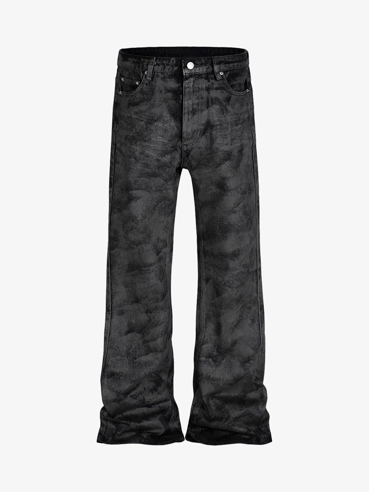 image1_2098c171-3ded-4bde-9826-3bdde84cec75.jpg Retro Hand-Brushed Glitter Flare Jeans - Image 1