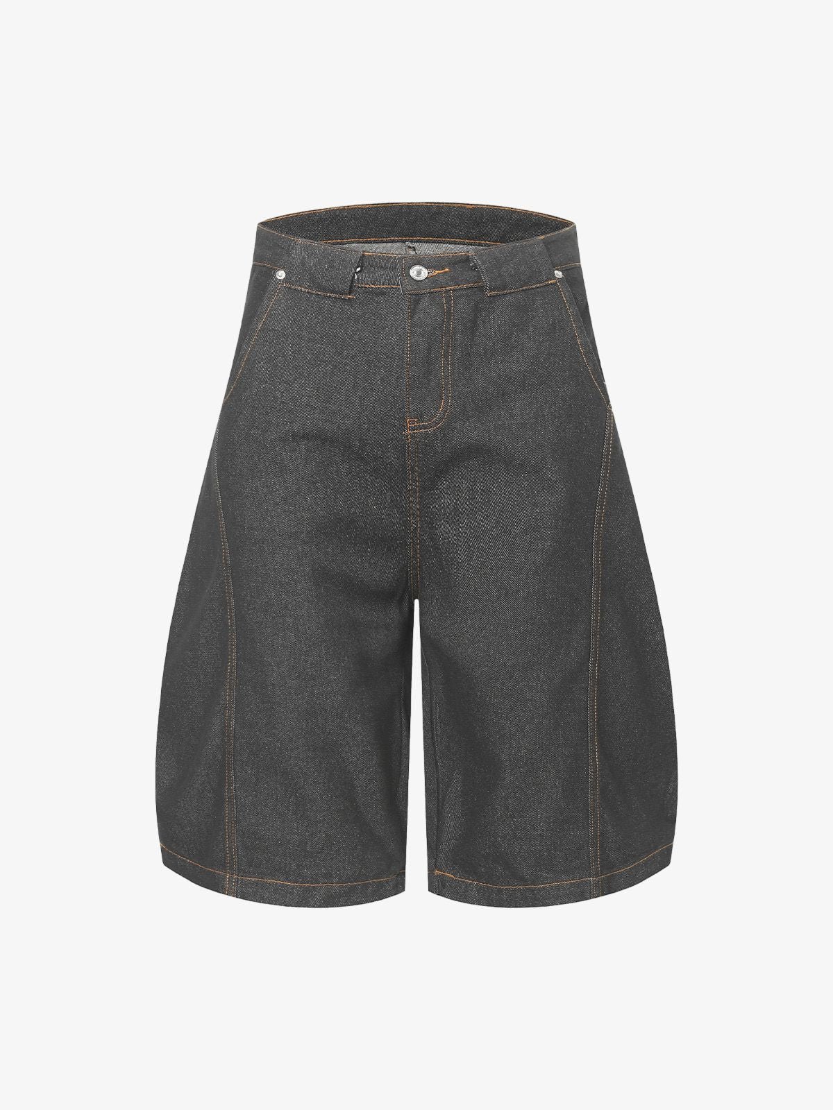 image1_8395d58a-c13e-4832-b3e3-3f3706b81d49.jpg Deconstructed Split Contrast Stitching Scimitar Jorts - Image 1