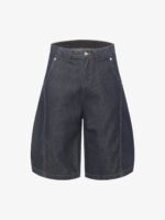 Deconstructed Split Contrast Stitching Scimitar Jorts - Image 3