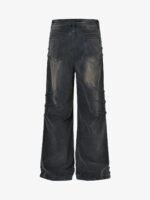 Washed Pleated Straight Jeans - 2263 - Image 2