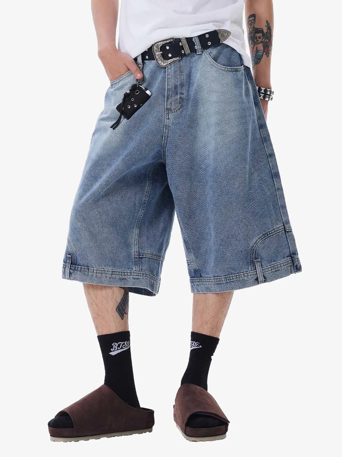 image3_2a5cf870-1b19-444b-87e5-7bcd45cdb20c.jpg Retro Reverse Design Washed Denim Jorts - 2080 - Image 1