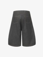 Deconstructed Split Contrast Stitching Scimitar Jorts - Image 2