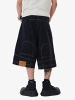 Retro Reverse Design Washed Denim Jorts - 2080 - Image 4