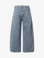Washed Distressed Ripped Barrel Jeans - Image 4