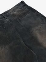 Washed Pleated Straight Jeans - 2263 - Image 4